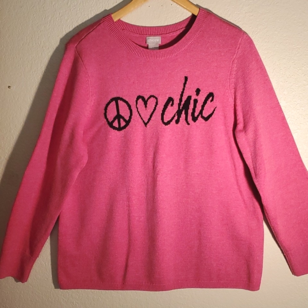 💥💖PEACE LOVE CHIC SWEATER SIZE 2 (12)💖